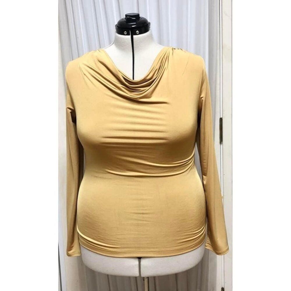 Apt 9 women's gold long sleeve top. Size large.